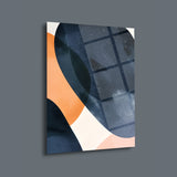 Geometrik Gece Soyut Cam Tablo - MOD145