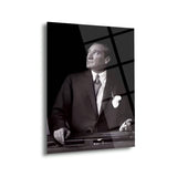 Atatürk Siyah Beyaz Portre Cam Tablo – ATA241