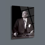 Atatürk Siyah Beyaz Portre Cam Tablo – ATA241