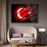 Türk Bayrağı Dalga Efektli Cam Tablo – ATA315