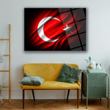Türk Bayrağı Dalga Efektli Cam Tablo – ATA315