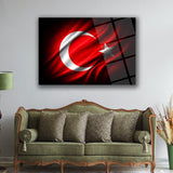 Türk Bayrağı Dalga Efektli Cam Tablo – ATA315