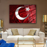 Dalgalı Türk Bayrağı Cam Tablo – ATA318