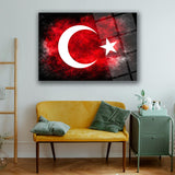 Türk Bayrağı Galaksi Cam Tablo - ATA321