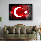 Türk Bayrağı Galaksi Cam Tablo - ATA321
