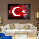 Türk Bayrağı Galaksi Cam Tablo - ATA321