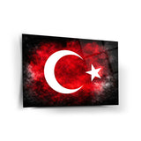 Türk Bayrağı Galaksi Cam Tablo - ATA321