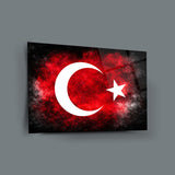 Türk Bayrağı Galaksi Cam Tablo - ATA321