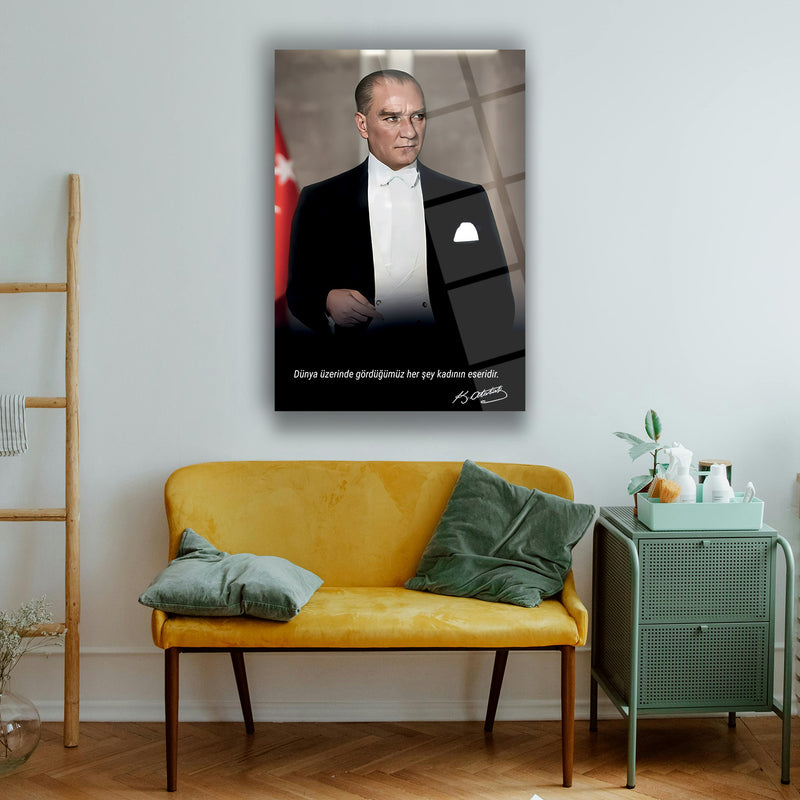 Atatürk ve Kadın Sözü Cam Tablo – ATA191