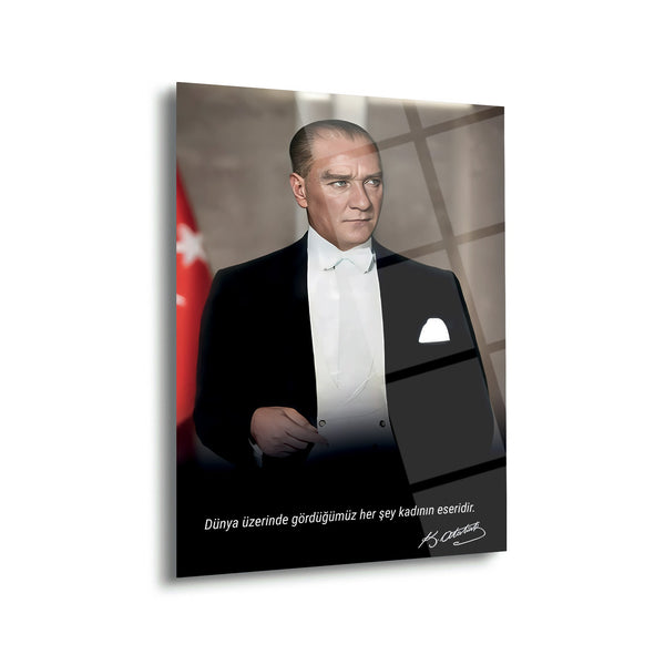 Atatürk ve Kadın Sözü Cam Tablo – ATA191