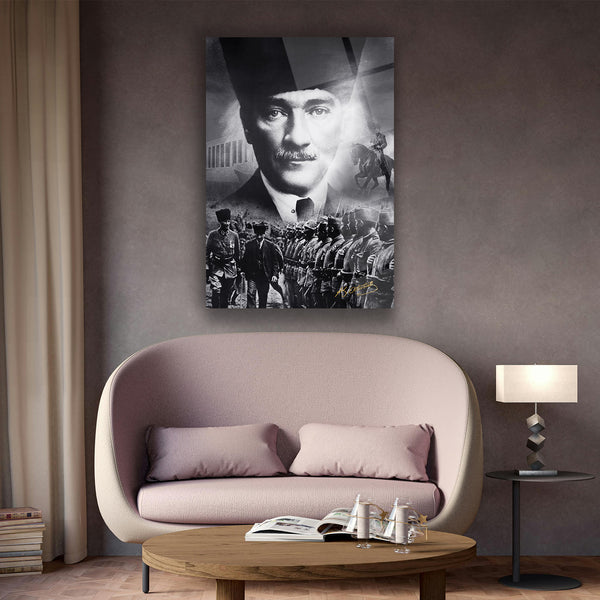Atatürk Askeri Kompozisyon Cam Tablo – ATA130