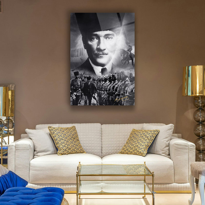Atatürk Askeri Kompozisyon Cam Tablo – ATA130