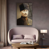 Atatürk Askeri Üniformalı Portre Cam Tablo – ATA133