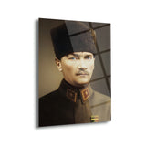 Atatürk Askeri Üniformalı Portre Cam Tablo – ATA133