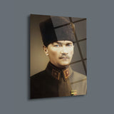Atatürk Askeri Üniformalı Portre Cam Tablo – ATA133