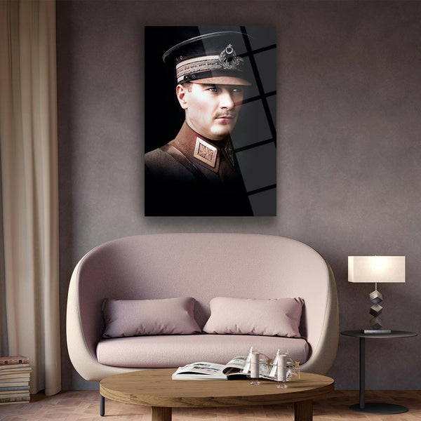 Atatürk Genç Asker Portre Cam Tablo – ATA134