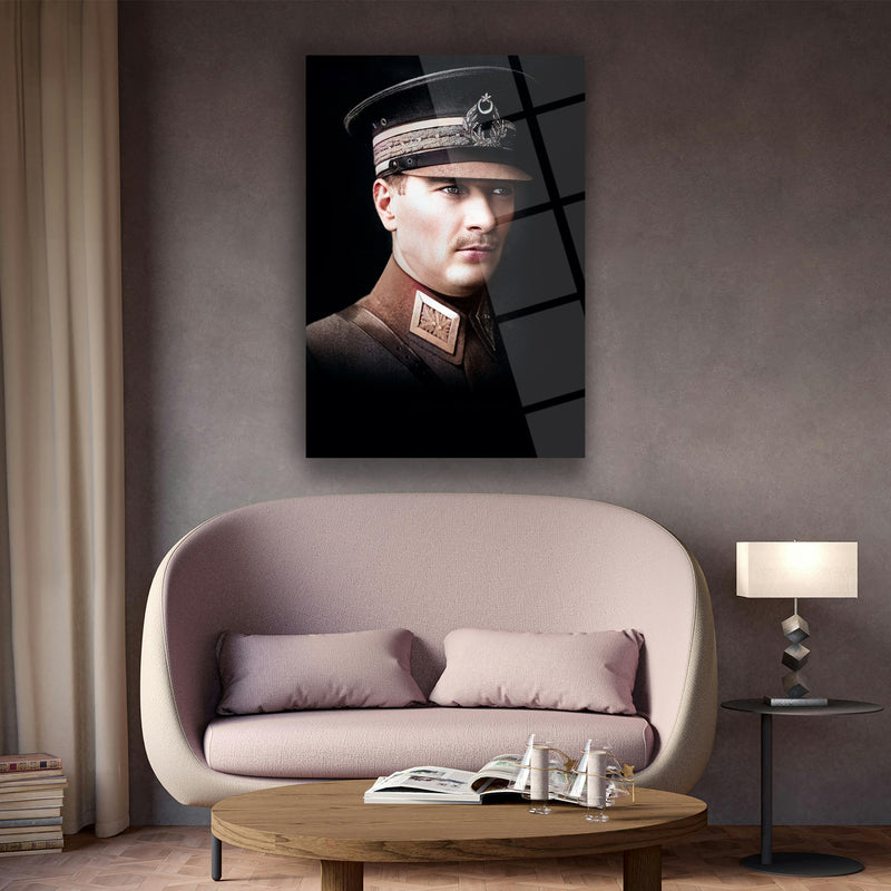 Atatürk Genç Asker Portre Cam Tablo – ATA134
