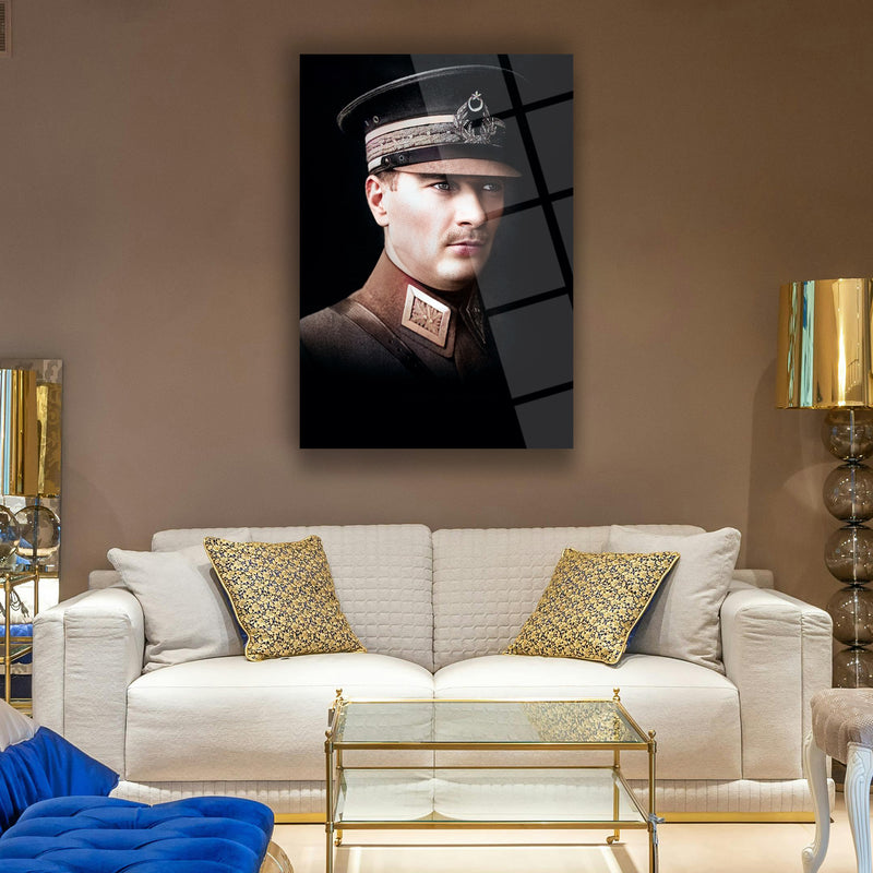 Atatürk Genç Asker Portre Cam Tablo – ATA134