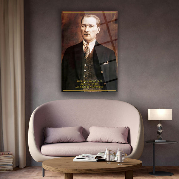 Atatürk İcra ve Tatbik Sözü Cam Tablo – ATA140