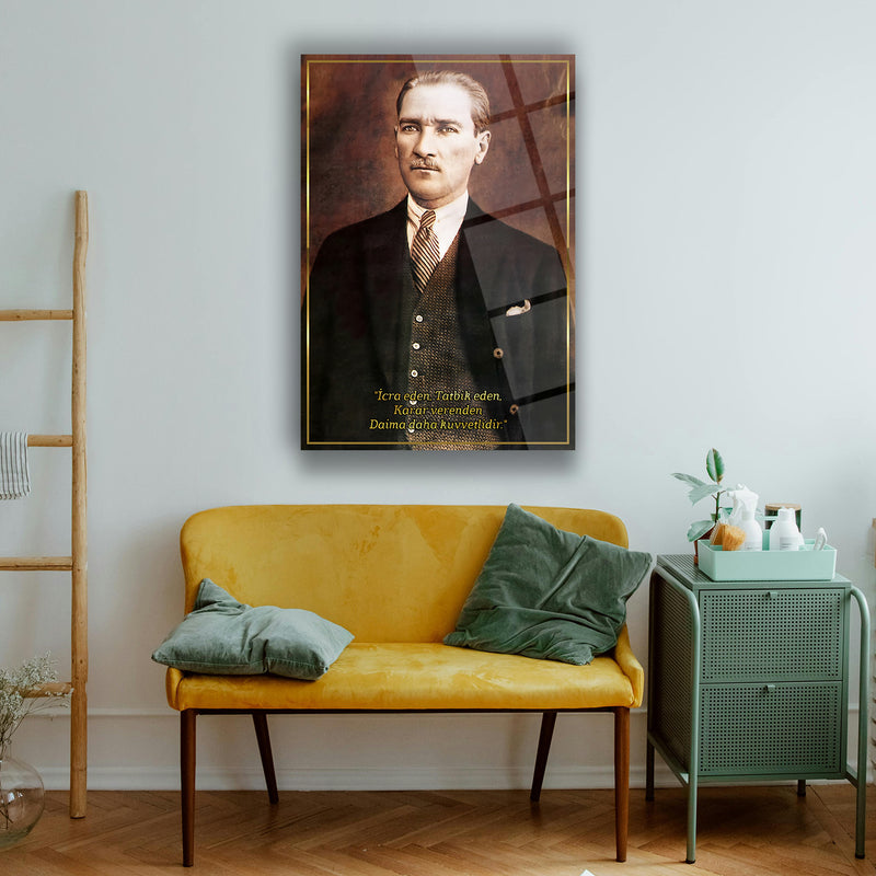 Atatürk İcra ve Tatbik Sözü Cam Tablo – ATA140