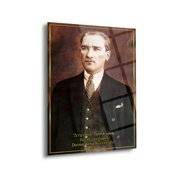 Atatürk İcra ve Tatbik Sözü Cam Tablo – ATA140