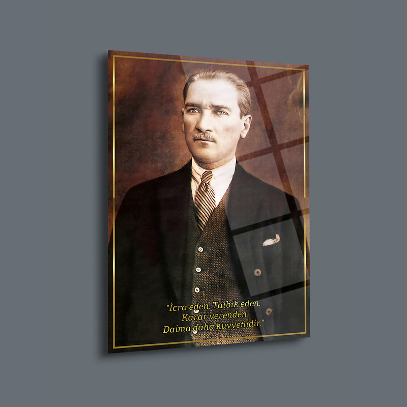 Atatürk İcra ve Tatbik Sözü Cam Tablo – ATA140