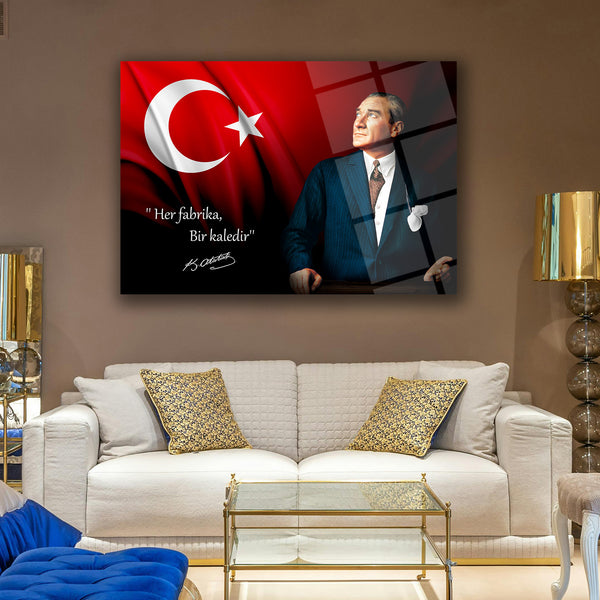 Atatürk’ün “Her Fabrika Bir Kaledir” Sözü ile Cam Tablo – ATA198