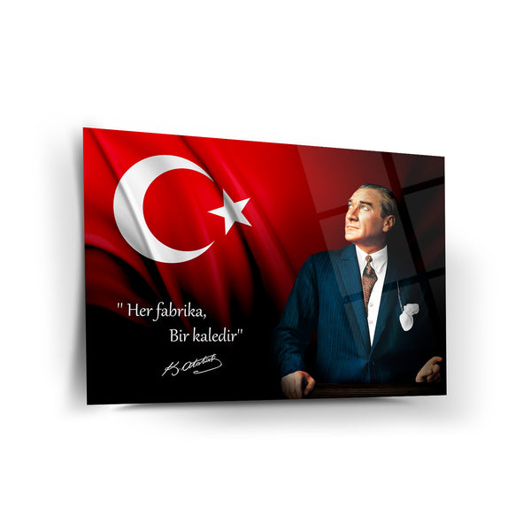 Atatürk’ün “Her Fabrika Bir Kaledir” Sözü ile Cam Tablo – ATA198