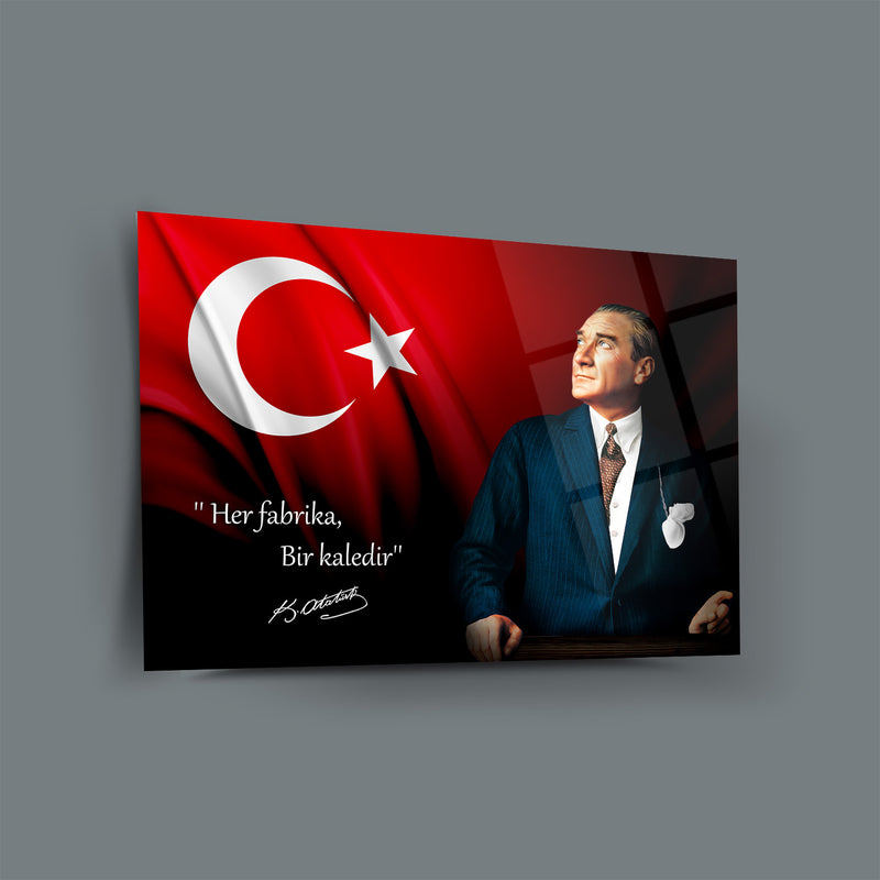 Atatürk’ün “Her Fabrika Bir Kaledir” Sözü ile Cam Tablo – ATA198