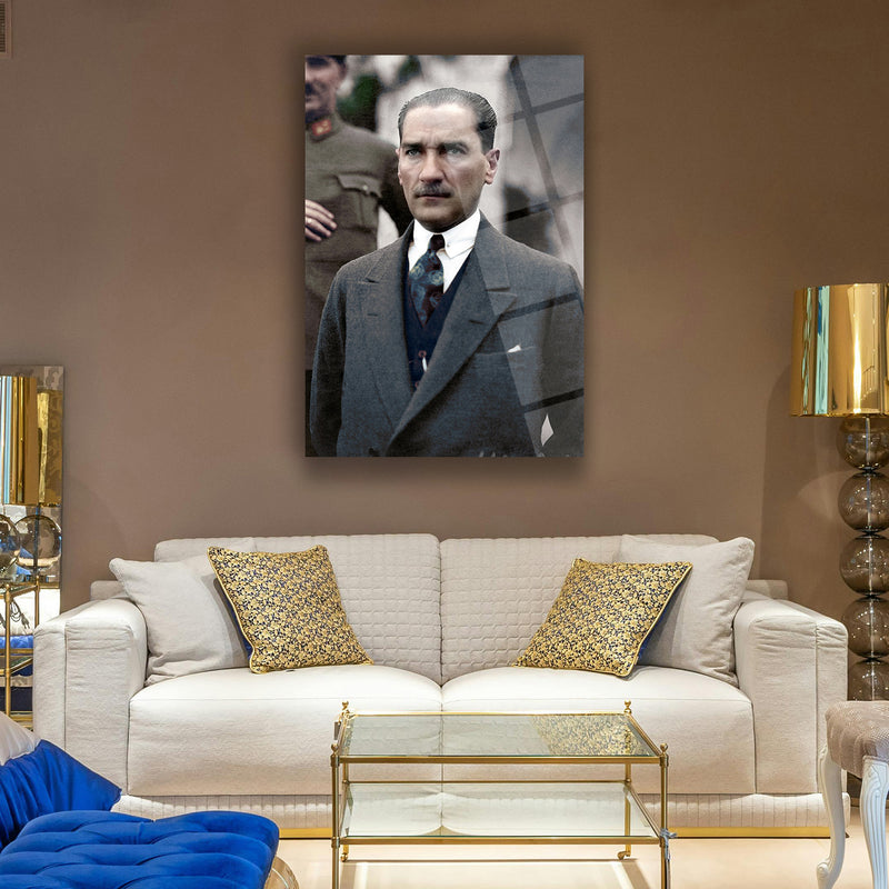 Atatürk Renkli Tarihi Fotoğraf Cam Tablo – ATA145