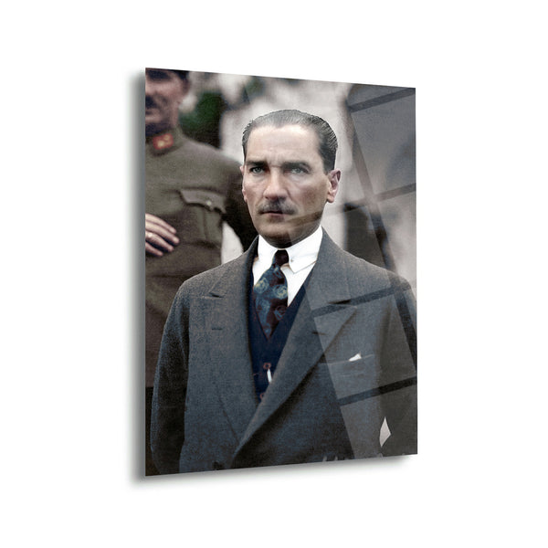 Atatürk Renkli Tarihi Fotoğraf Cam Tablo – ATA145