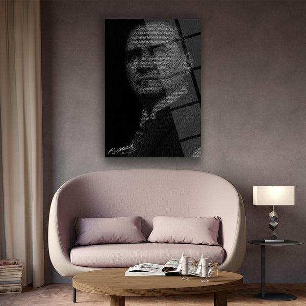 Atatürk Siluet Yazı Sanatı Cam Tablo – ATA147