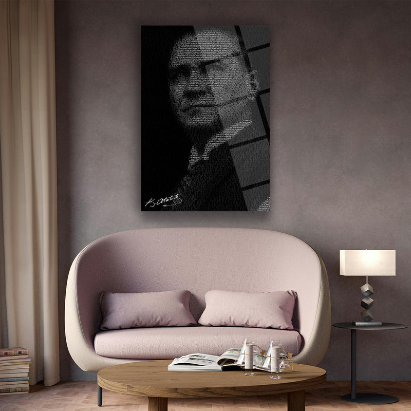 Atatürk Siluet Yazı Sanatı Cam Tablo – ATA147