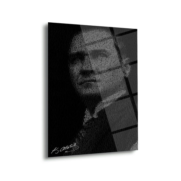 Atatürk Siluet Yazı Sanatı Cam Tablo – ATA147