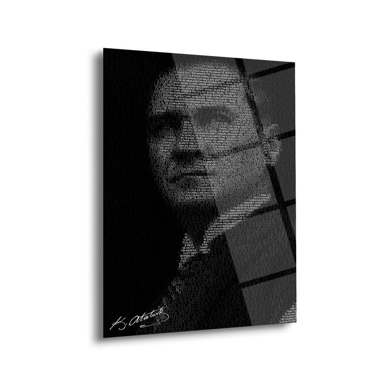 Atatürk Siluet Yazı Sanatı Cam Tablo – ATA147