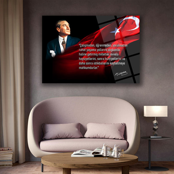 Atatürk Sözü ile Portre Cam Tablo – ATA192