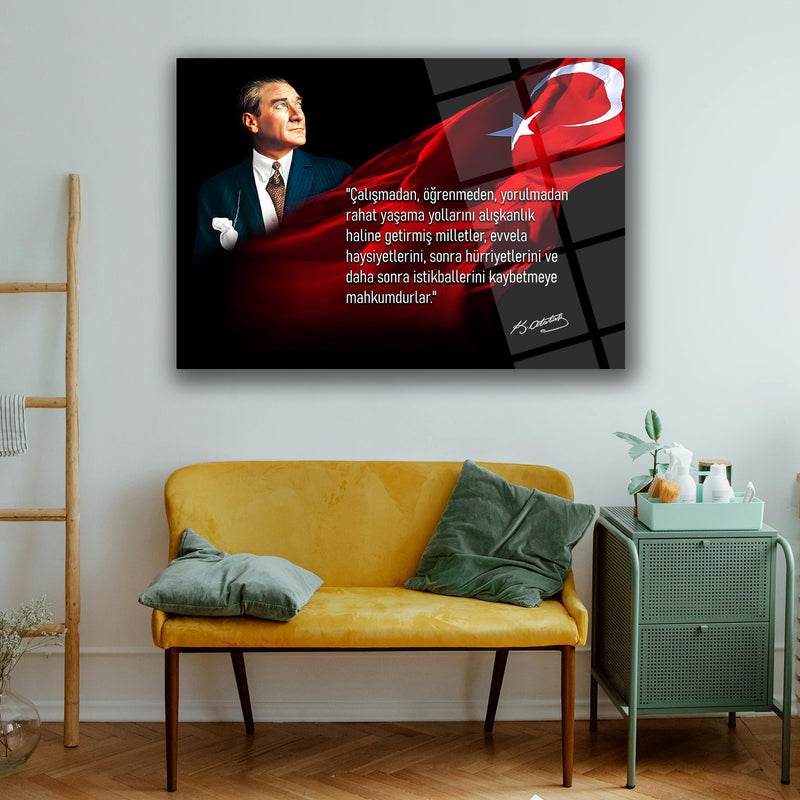 Atatürk Sözü ile Portre Cam Tablo – ATA192