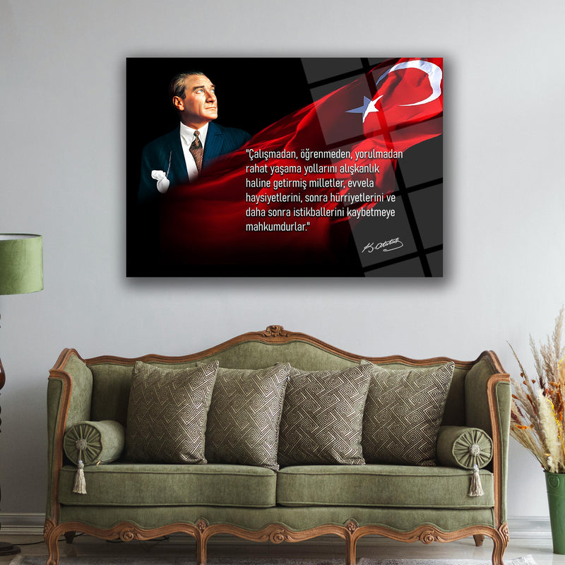 Atatürk Sözü ile Portre Cam Tablo – ATA192