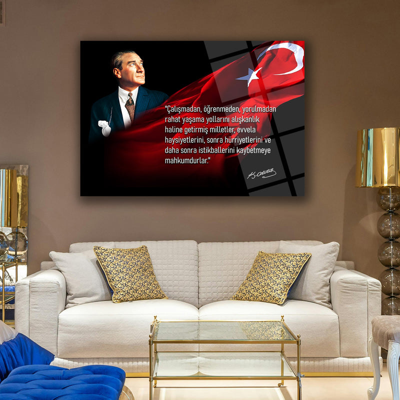 Atatürk Sözü ile Portre Cam Tablo – ATA192