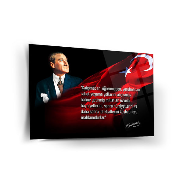 Atatürk Sözü ile Portre Cam Tablo – ATA192