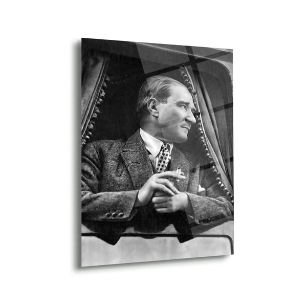 Atatürk Tren Penceresinden Cam Tablo – ATA151