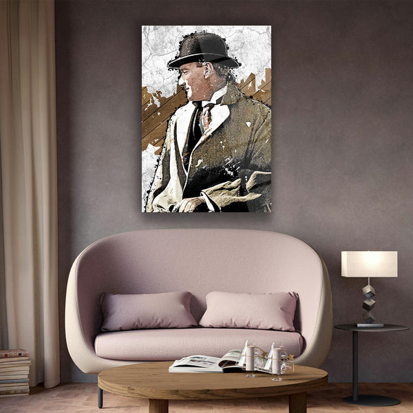 Atatürk Sanatsal Portre Cam Tablo – Modern Çizim Tasarımı - ATA152