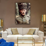 Atatürk Askeri Üniformalı Portre Cam Tablo – ATA117