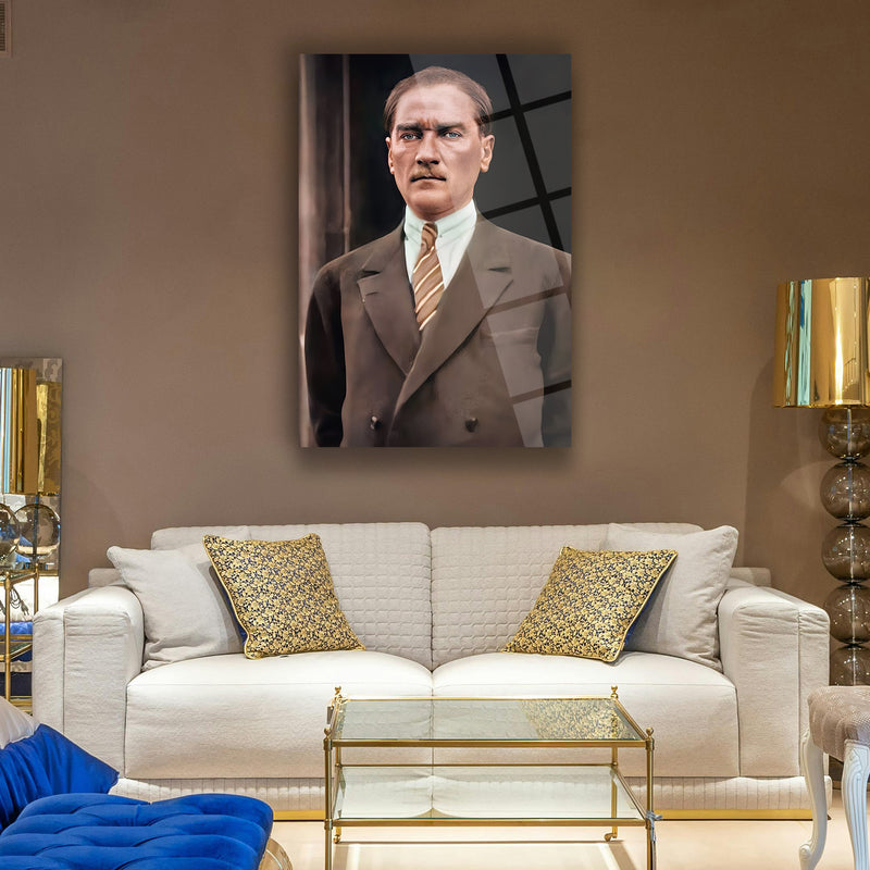 Atatürk Kararlı Bakışlar Cam Tablo – ATA157