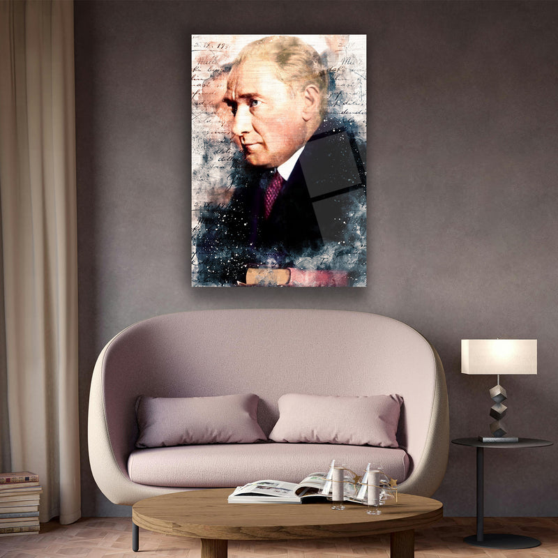 Atatürk Sanatsal Portre Cam Tablo – ATA159