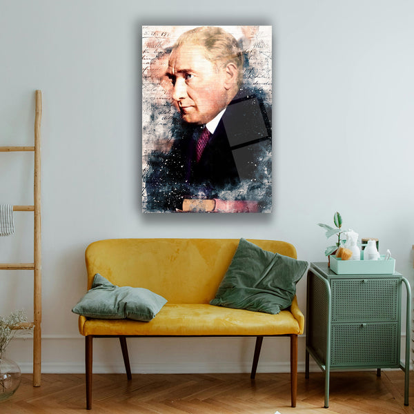 Atatürk Sanatsal Portre Cam Tablo – ATA159