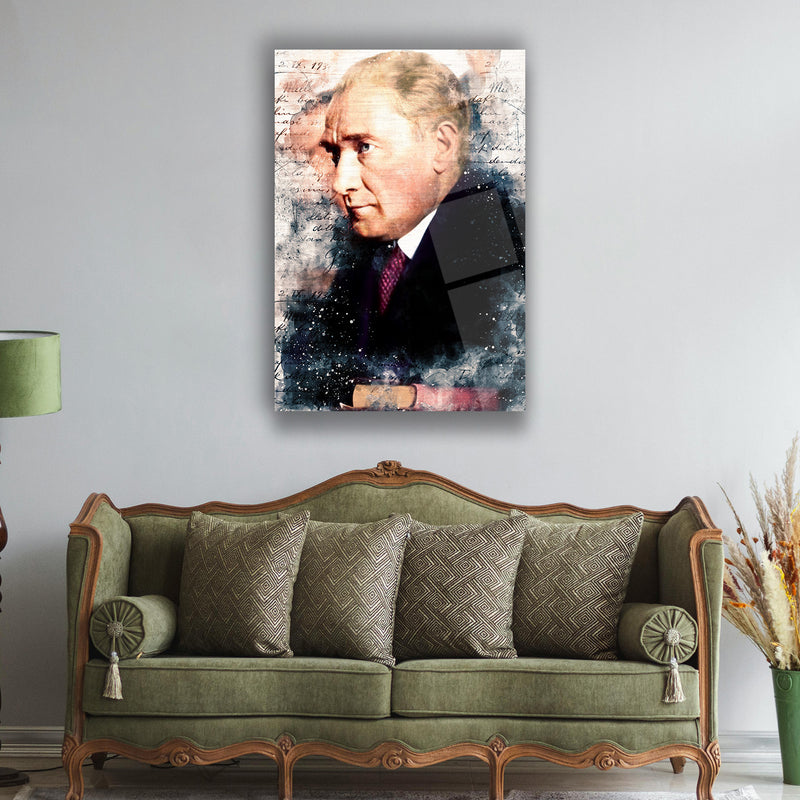 Atatürk Sanatsal Portre Cam Tablo – ATA159