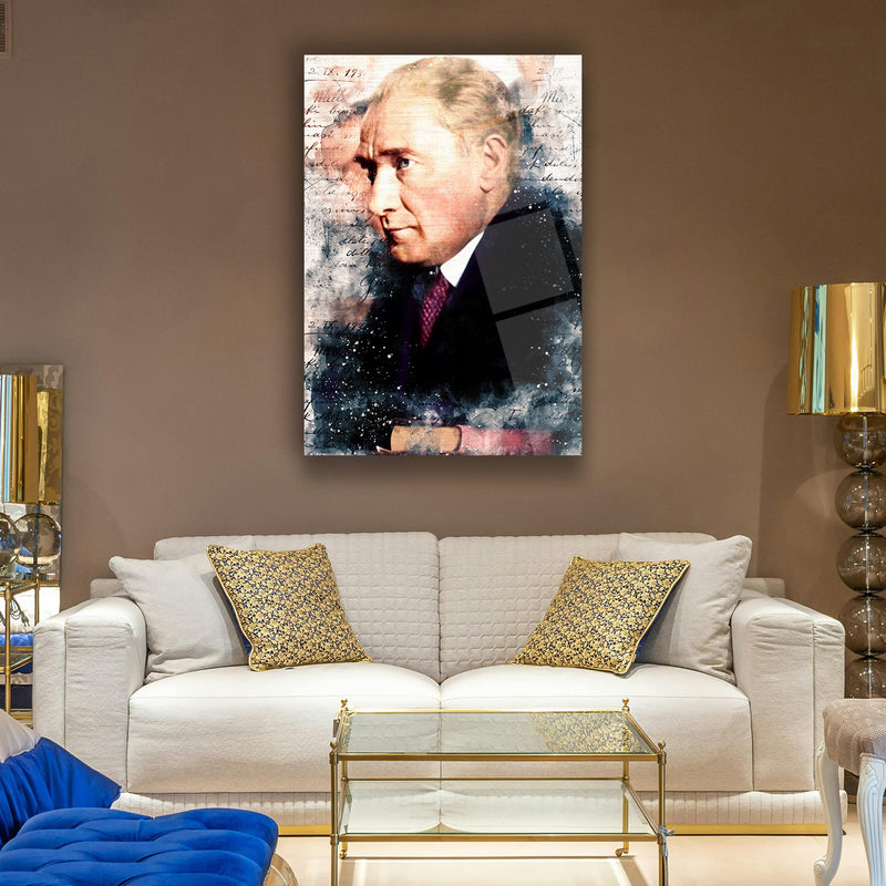 Atatürk Sanatsal Portre Cam Tablo – ATA159