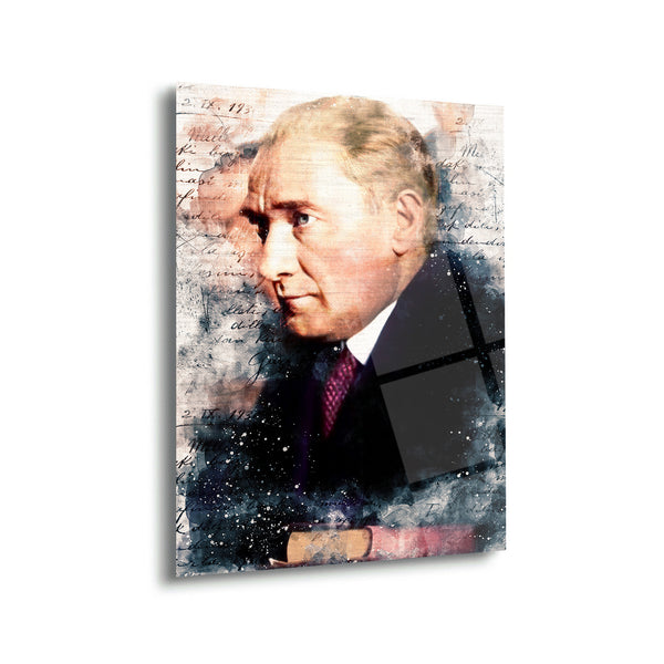 Atatürk Sanatsal Portre Cam Tablo – ATA159