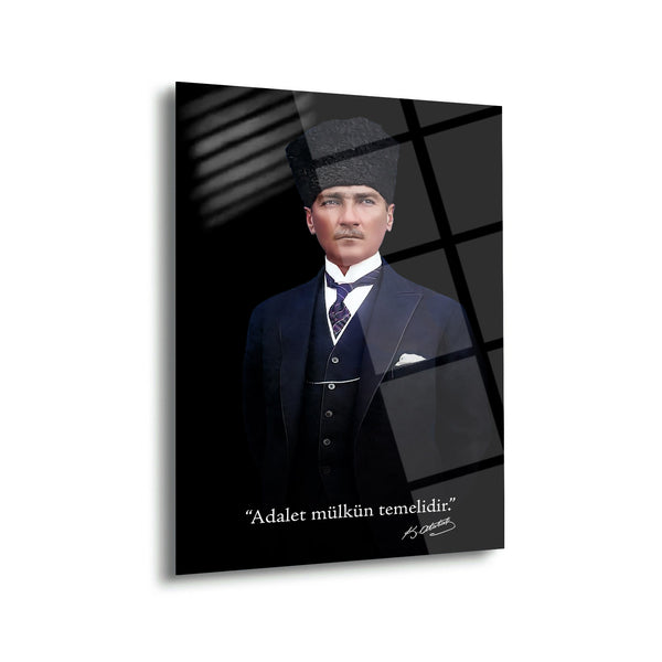 Atatürk Adalet Mülkün Temelidir Cam Tablo – ATA227
